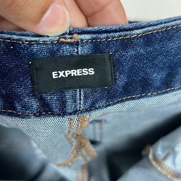 Express Women’s XL Reg 70’s Flare Mid Rise Flexx Hyper Stretch Frayed hem Jean - Picture 4 of 12